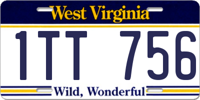WV license plate 1TT756