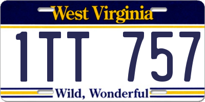 WV license plate 1TT757