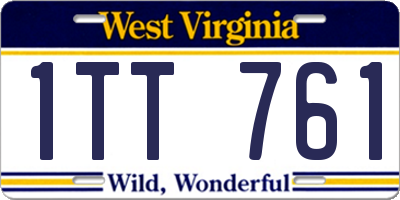 WV license plate 1TT761