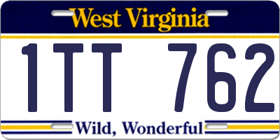 WV license plate 1TT762