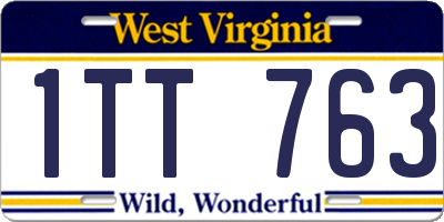 WV license plate 1TT763