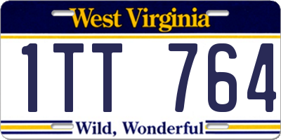 WV license plate 1TT764