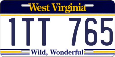 WV license plate 1TT765