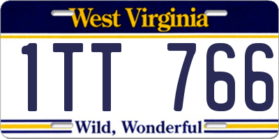 WV license plate 1TT766