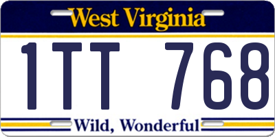 WV license plate 1TT768