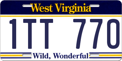WV license plate 1TT770