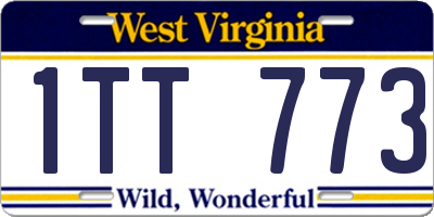 WV license plate 1TT773