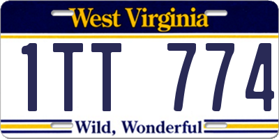 WV license plate 1TT774