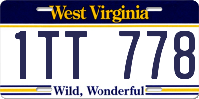 WV license plate 1TT778