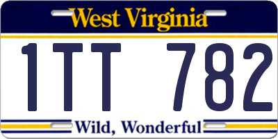 WV license plate 1TT782