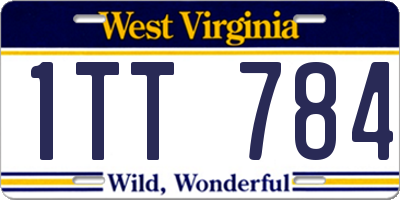 WV license plate 1TT784
