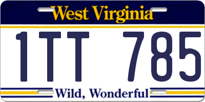 WV license plate 1TT785