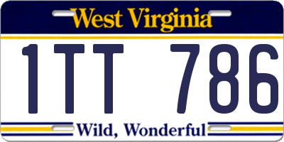 WV license plate 1TT786