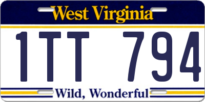 WV license plate 1TT794