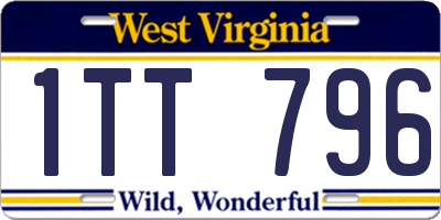 WV license plate 1TT796