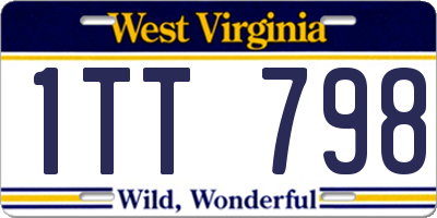 WV license plate 1TT798