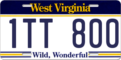WV license plate 1TT800