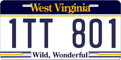 WV license plate 1TT801