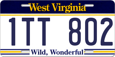 WV license plate 1TT802