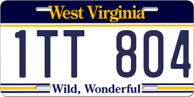 WV license plate 1TT804