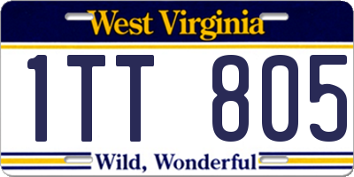 WV license plate 1TT805