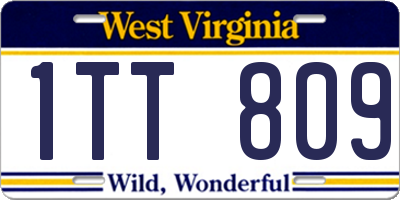 WV license plate 1TT809