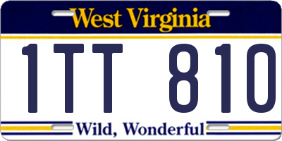 WV license plate 1TT810