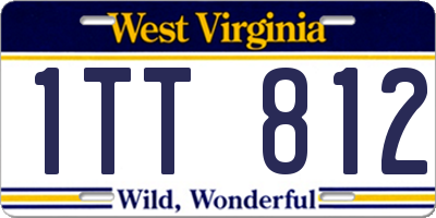 WV license plate 1TT812