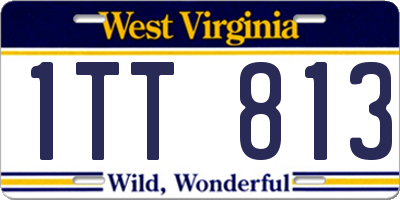 WV license plate 1TT813