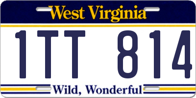 WV license plate 1TT814