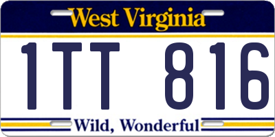 WV license plate 1TT816