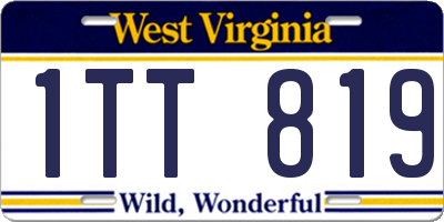 WV license plate 1TT819