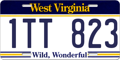 WV license plate 1TT823
