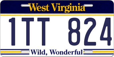 WV license plate 1TT824