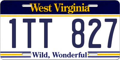 WV license plate 1TT827