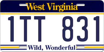 WV license plate 1TT831