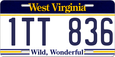 WV license plate 1TT836