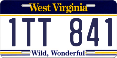 WV license plate 1TT841