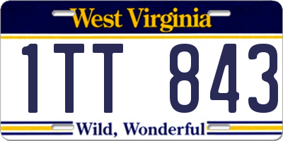 WV license plate 1TT843