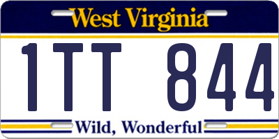 WV license plate 1TT844