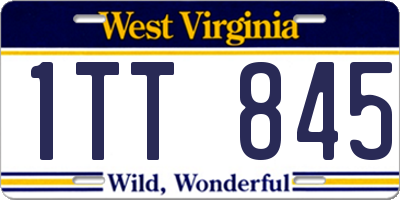 WV license plate 1TT845