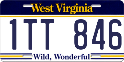 WV license plate 1TT846