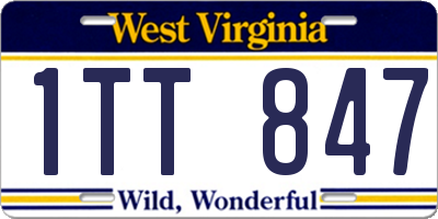 WV license plate 1TT847