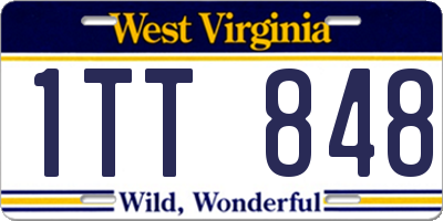 WV license plate 1TT848