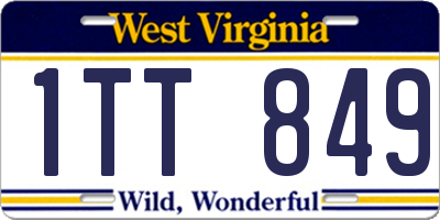 WV license plate 1TT849