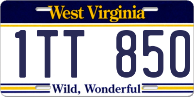 WV license plate 1TT850