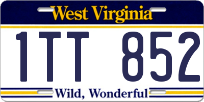 WV license plate 1TT852