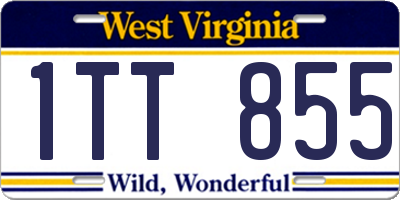 WV license plate 1TT855