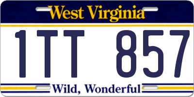 WV license plate 1TT857