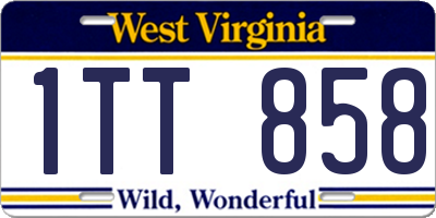 WV license plate 1TT858